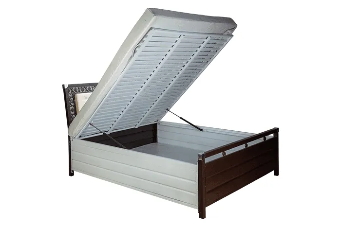 VIVDeal Artisans Cushioned Headboard Metal Bed